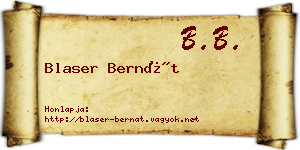 Blaser Bernát névjegykártya